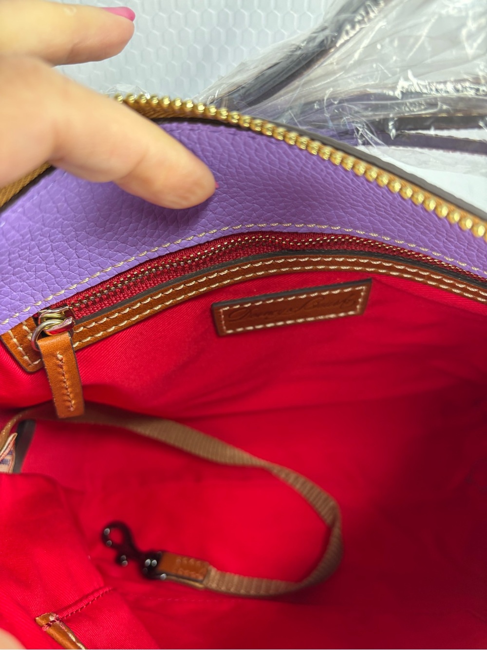 Dooney & Bourke Purple Pebble Leather Crossbody Bag NWT W Free Bag Charm - Picture 8 of 12